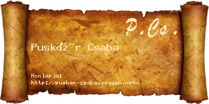 Puskár Csaba névjegykártya