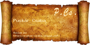 Puskár Csaba névjegykártya
